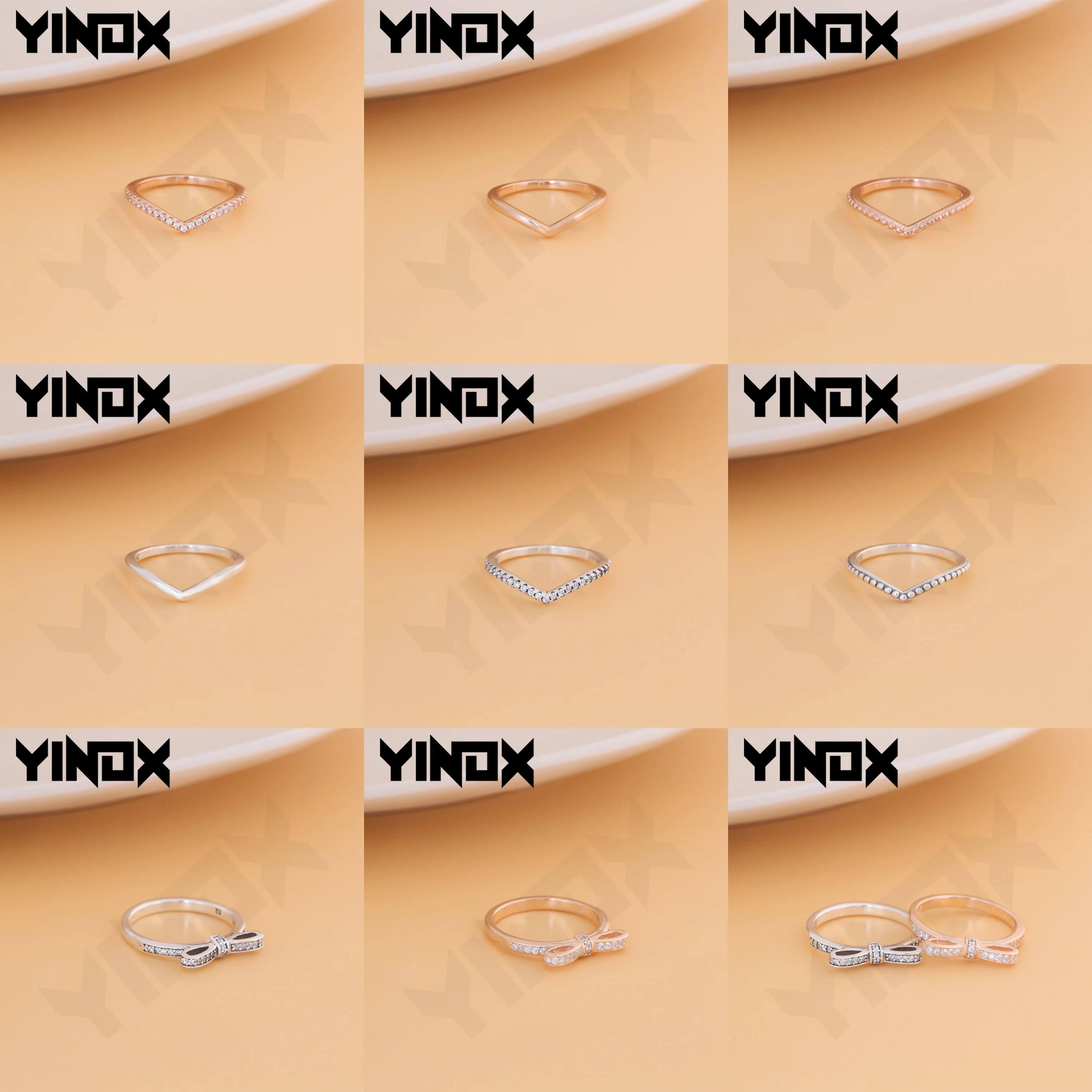 YinDX Nové 925 Sterling Silver Ring Lesklé Elegantné Koruny Osobnosť Ženy Vhodné Pre Originálne dámske Strana Strana Dary