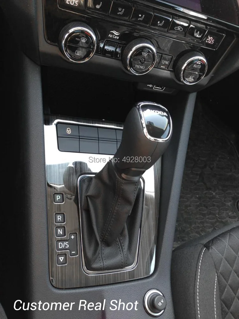 Z nehrdzavejúcej ocele výstroj polohe panel interiéru nálepky upravené gear box Pre Škoda Octavia A7 2017 2018 2019 Automatický Model