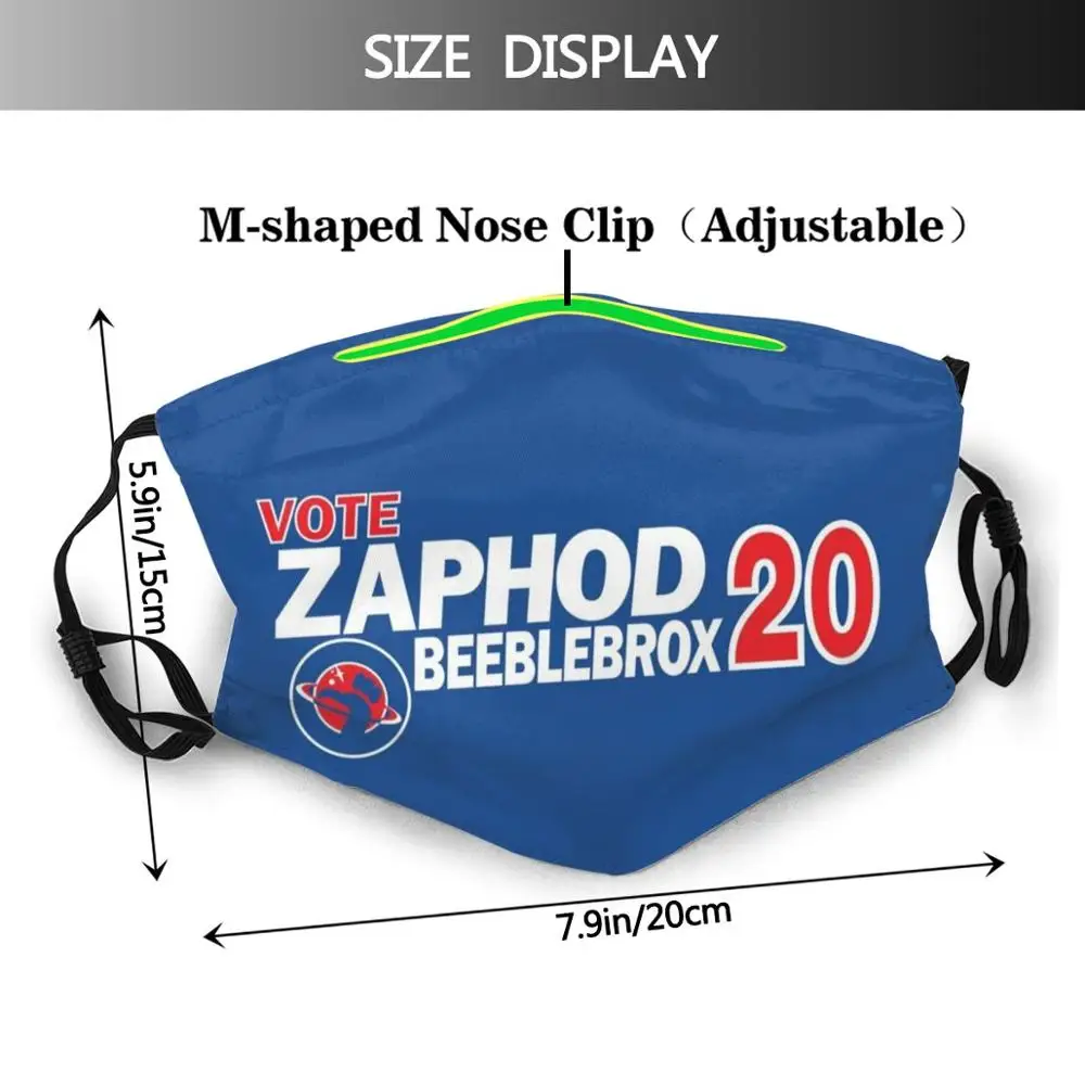 Zaphod Beeblebrox 2020 Zábavné Vytlačiť Opakovane Pm2.5 Filtra Masku Na Tvár Voľbách 42 Douglas Adams Hitchhikers Sprievodca Po Galaxii