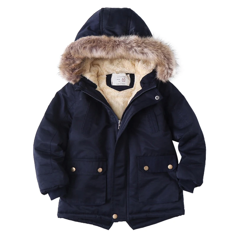 Zimné detské plyšové bavlna kabát, kabát 2020 nových chlapcov a dievčatá, detské bavlnené čalúnená detské Plyšové Bunda s Kapucňou