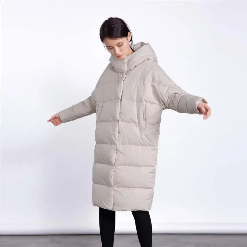 Zimné módne značky dobré, kvalitné nad kolená dlhé 90% kačica dole kabát žena plus veľkosť singel svojim teplá nadol bunda wq132