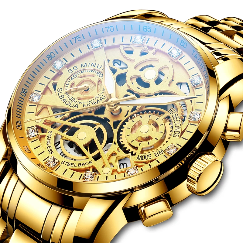 Zlaté Hodinky pre Mužov Módne Náramkové hodinky Šport Quartz Nehrdzavejúcej Ocele Hodiny Nepremokavé Diamond Náramkové Hodinky Relojes Para Hombre