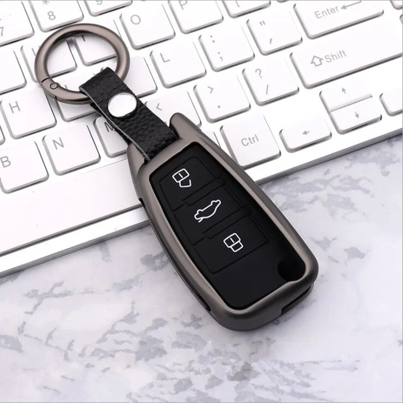 Zliatiny zinku Silica gel Kľúča Vozidla puzdro Pre Audi A1 A2 A3 A4 A5 A6 A7 A8 TT Q3 Q5 Q7 R8 S6 S7 S8 B5 B6 Auto Smart Key Taška