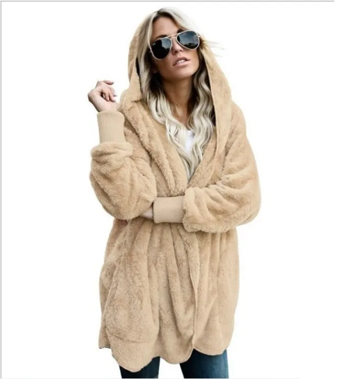 ZOGAA jeseň 2020 ženy oblečenie Móda Kabát s Kapucňou Teplá Bunda Outwear Umelú Kožušinu Cardigan Slim-fit bežné Dlhý Kabát veľkosti S-3XL