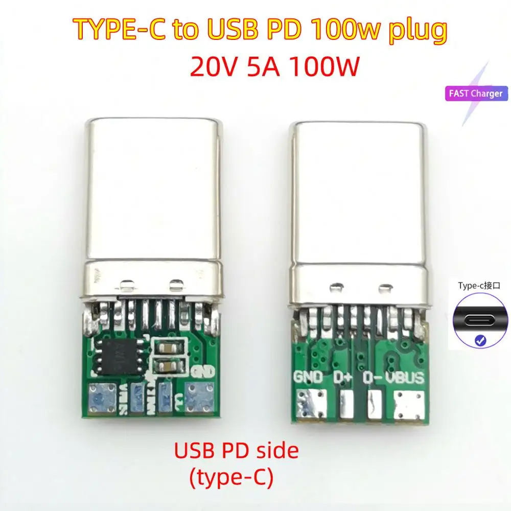 Zvárací drôt typu USB C na Typ-C PD plug 100W 20V 5A Rýchle Nabíjanie konektor Rýchle Nabíjanie Kábel napájací adaptér Údaje S puzdrom