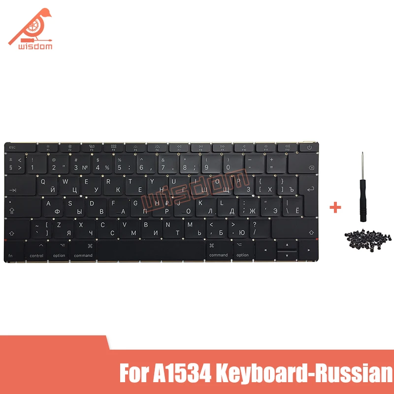 Úplné Nový Notebook A1534 ruská Klávesnica +Skrutky pre Macbook 12