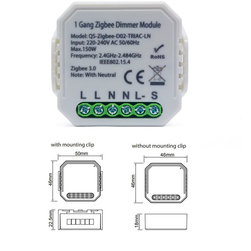 ÚŽASNÉ~1 2 Gang 220V WiFi 2 Spôsob Lonsonho Tuya Smart Zigbee Dimmer Prepínač Modul WiFi Smart Light Dimmer Prepínač Smart Switche