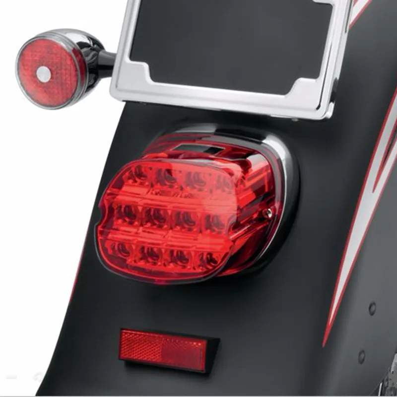 Červená Laydown Náhradné LED zadné Svetlo Lampy Softail Sportster Touring