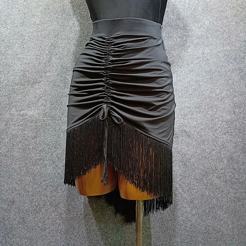 Čierna sukňa latinské Tanečné Oblečenie Dospelé Samice Nových Postupov Oblečenie Dance Sukne latinskej Lemovaný Sukne Tango Šaty Ženy