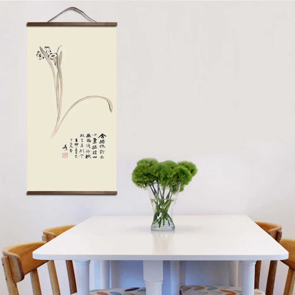čínsky štýl krajiny Zelené rastliny plátno dekoratívne maľby Obchod, spálňa, obývacia izba wall art masívneho dreva prejdite obrazy