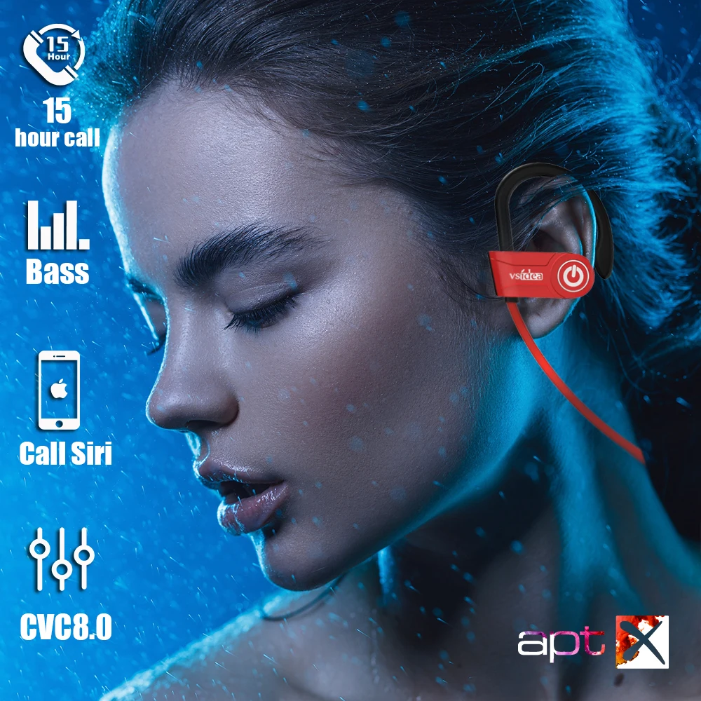 Športové Bezdrôtové Slúchadlá IPX5 Nepremokavé Bluetooth Headset, Bass HD Stereo Beží Slúchadiel do uší Potlačením Hluku Slúchadlá s Mikrofónom