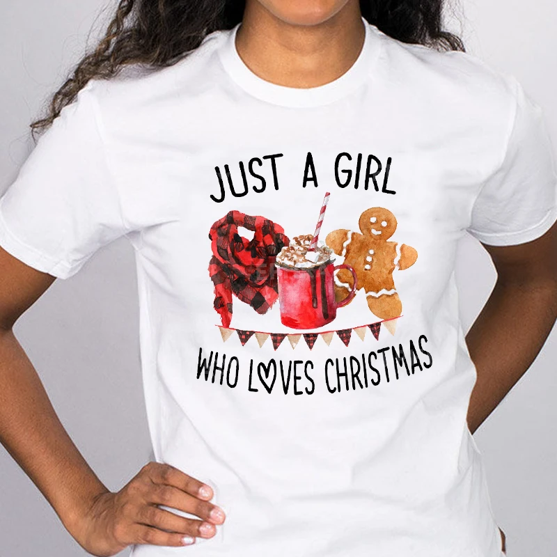 Ženy 2021 Veselé Vianoce Grafické Koberčeky Cookies Zimné 90. rokov Dovolenku Tees Oblečenie Tlač Topy Lady Žena Tričko T-Shirt