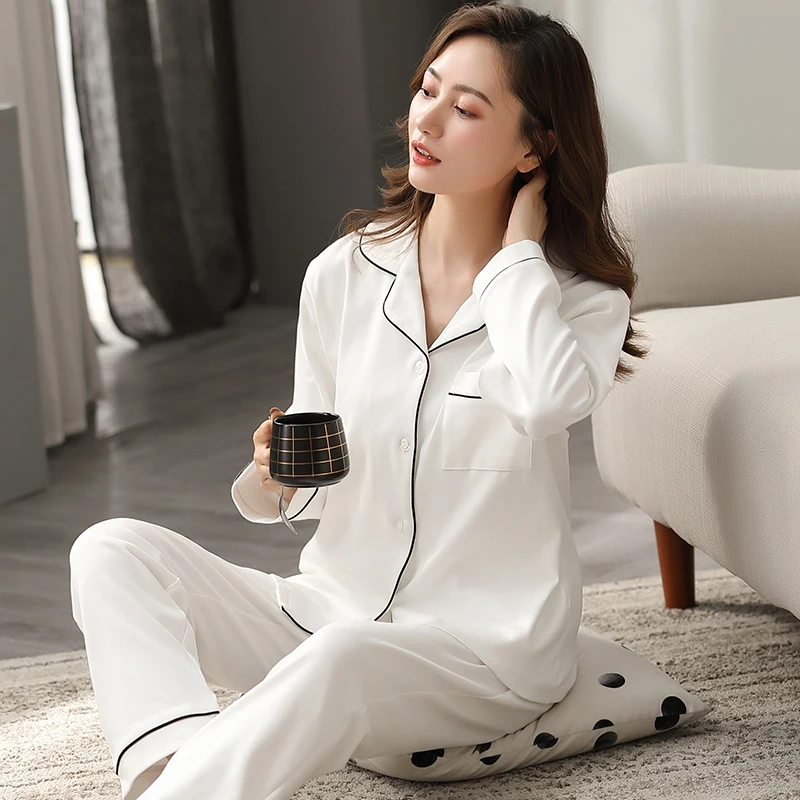 Ženy, Bavlnené Pyžamá Zimné Dormir Sleepwear pre Dámy Tuhé Pijamas Spálňa Domáce Oblečenie z Čistej Bavlny Pyžamá Femme PJs