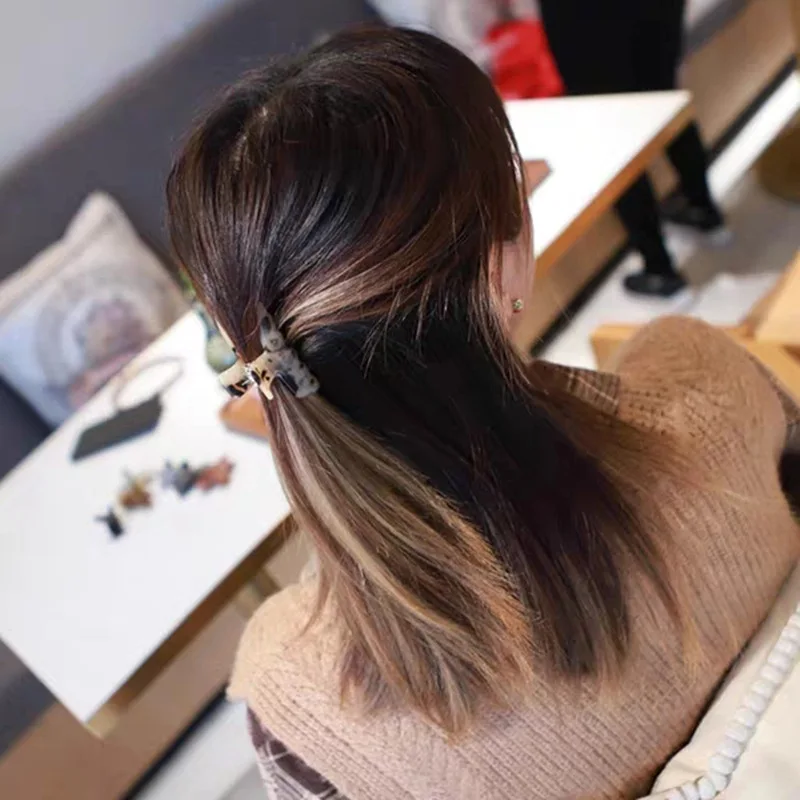 Ženy kórejský Módne Hawksbill Acetát Vlasy Pazúry Marbling Najrôznejších Stredné 6TYP Vlasy Krab Uchopte Klip Svorka Vlasy Príslušenstvo