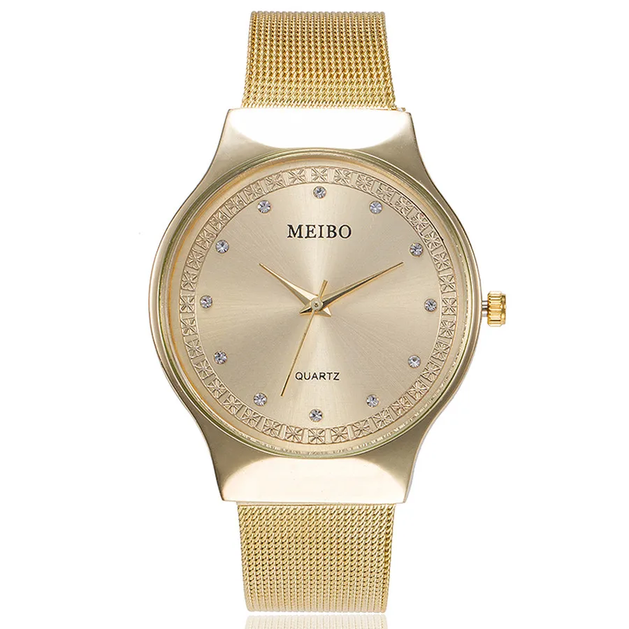 Ženy mujer hodiny Quartz Náramkové Hodinky MEIBO relogio feminino Nerezové Náramkové hodinky dámske Reloj hombre módne hodinu B40