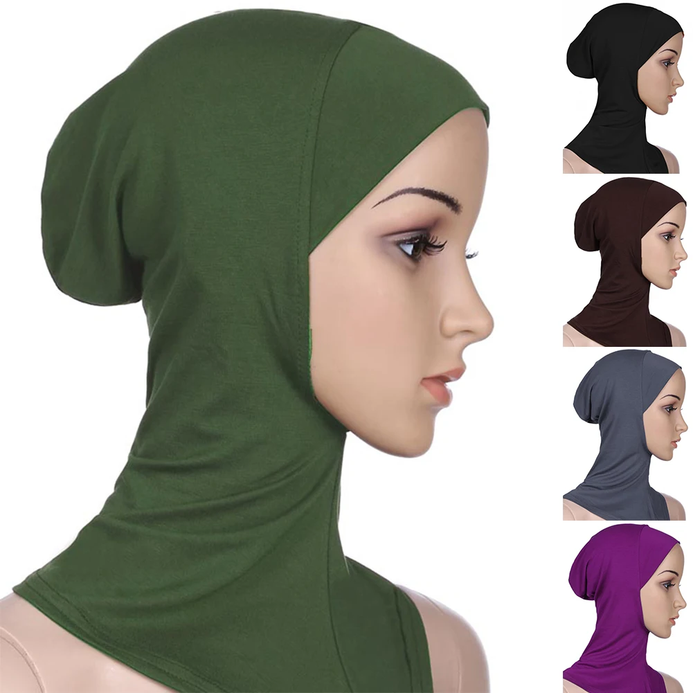 Žien v Islamskej Pod Šatku Pripravené na Nosenie Moslimských Úplné Pokrytie Vnútorné Hidžáb Čiapky Mäkké Farbou Žena Moslimských Hlave Turban Kapoty
