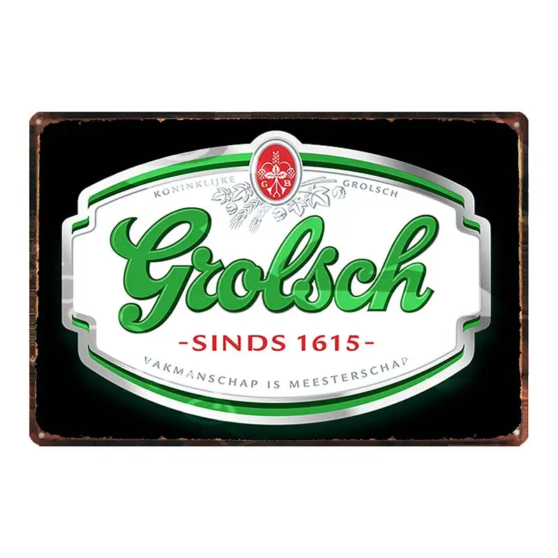 【YZFQ] vyzýva Grolsch Pivo Ležiak Dekoratívne Známky holandské Pivo Kovové Dosky Na Stene Panel Home Art Reštaurácia Dekorácie 30X20CM DU-9120B