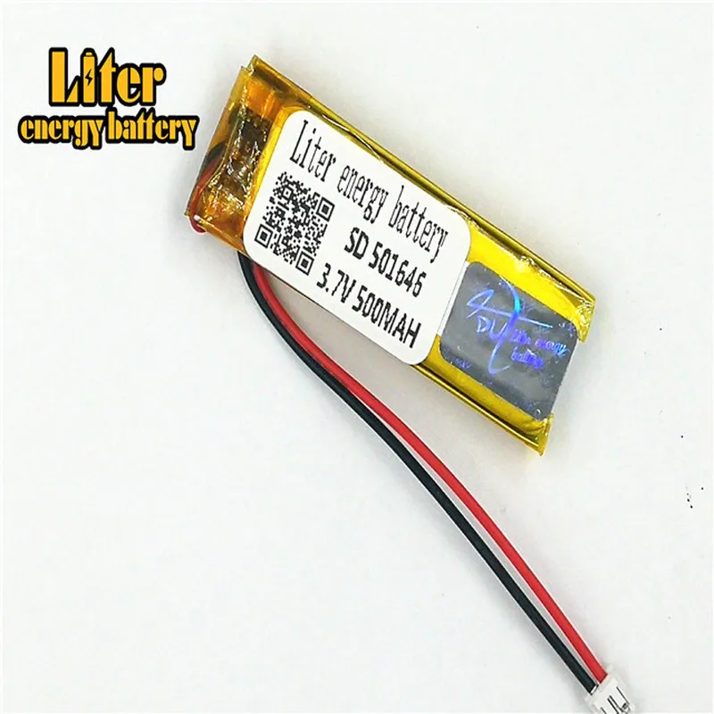 1,5 MM konektor 2pin 3,7 V 501646 500mah malé lipo batérie nabíjateľná lítium-iónová batéria