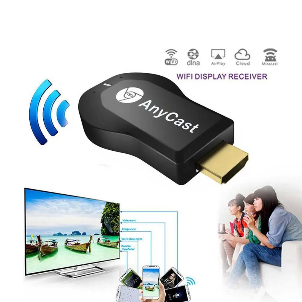 1 Anycast m4plus Chromecast 2 zrkadlenie viacerých TV stick Adaptér Mini Android Chrome Cast HDMI, WiFi Dongle 1080P doprava Zadarmo