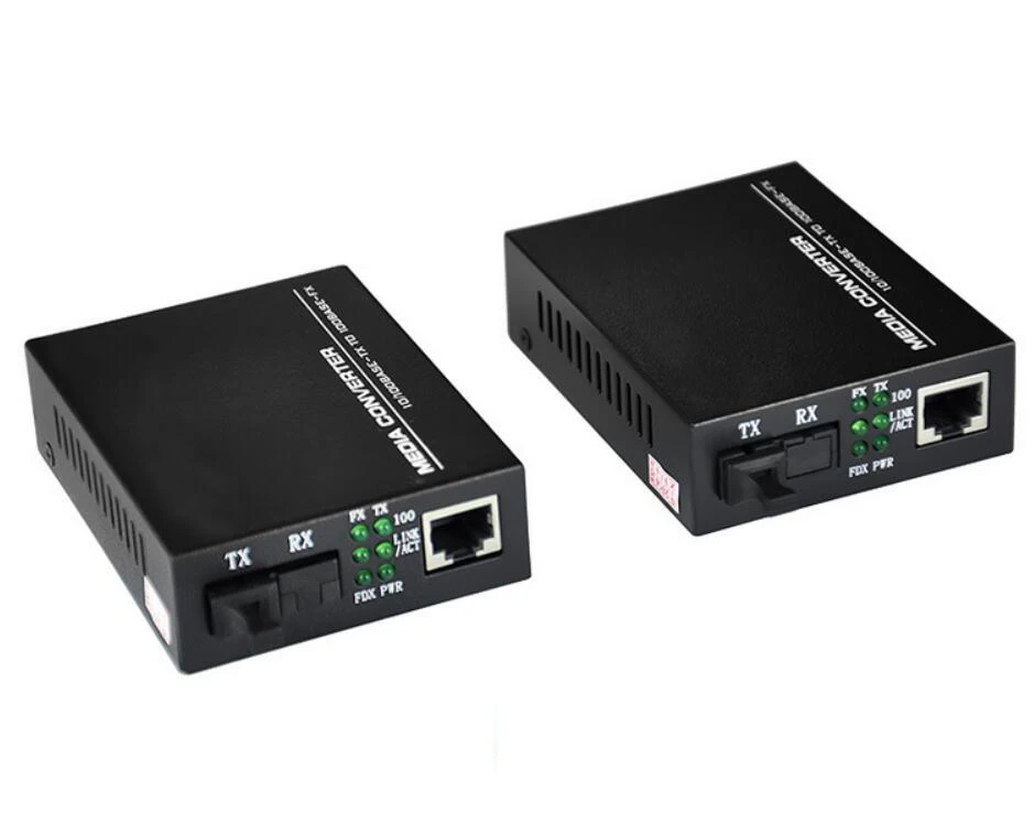 1 dvojlôžková 10/100M Fast Ethernet media converter, 1 RJ45 1 SFP 25KM Simplex mode optického vlákna vysielač