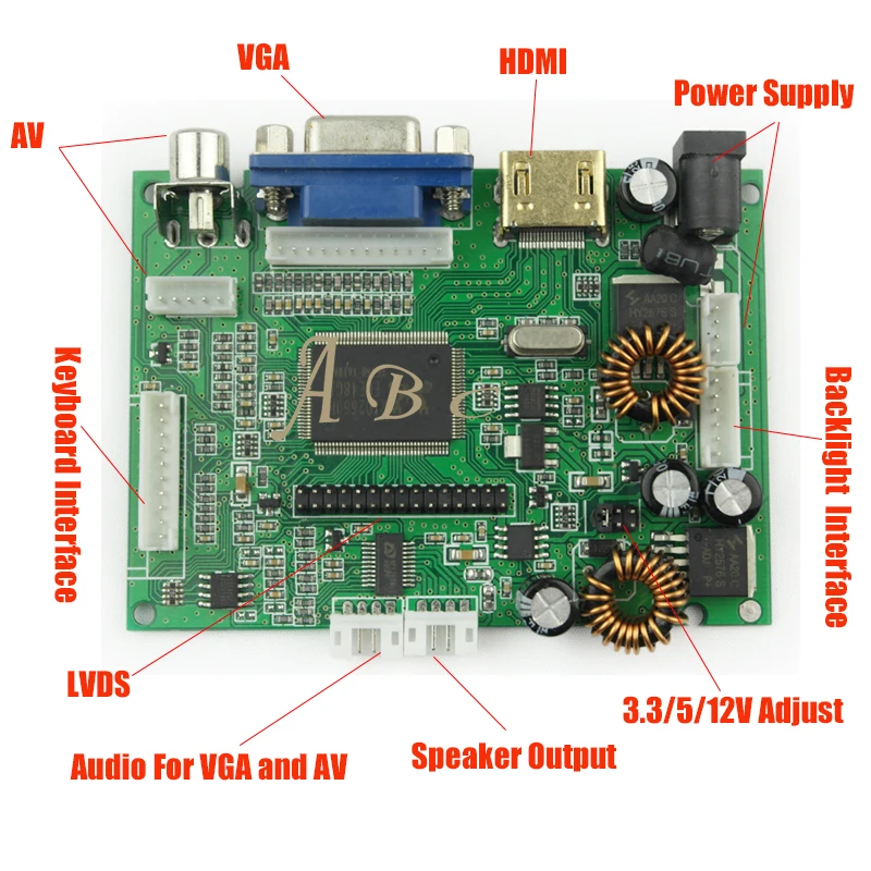 1 ks Univerzálny HDMI VGA 2AV Audio Video 30P LVDS Radič Doske Modulu Monitora Držiak pre Raspberry PI 3 LCD LED Panel Displeja