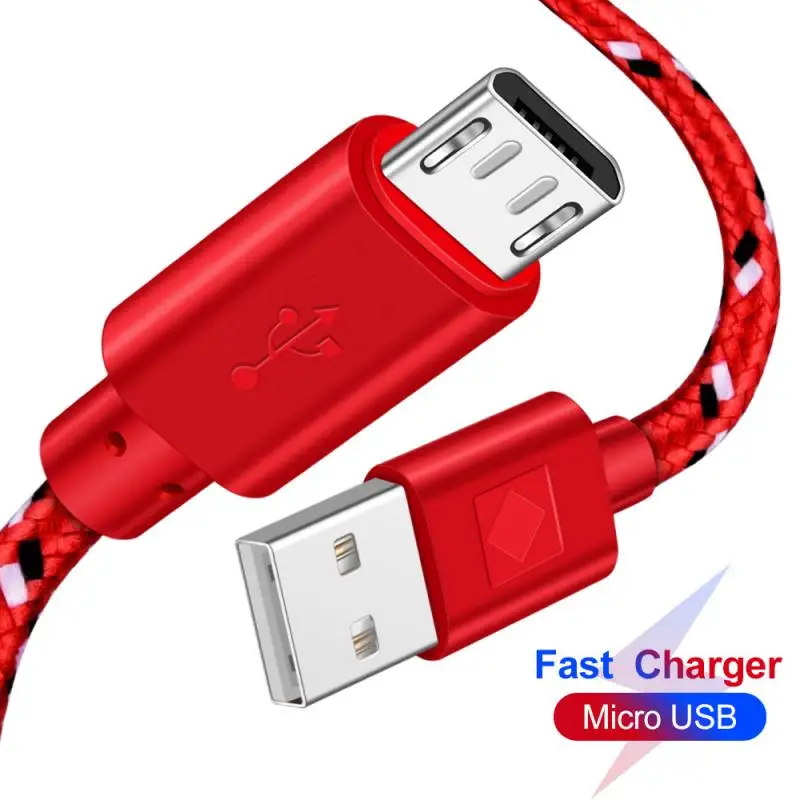 10 ks/pack rôznych farieb Micro USB nabíjací kábel 1/2 meter Mobilný Telefón na prenos údajov kábel s nylonové pletené bunda