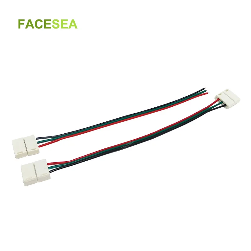 100ks/lot 10 mm 3pin LED Konektor Drôtené káblové PCB zadarmo zváranie 15 cm pre RGB CCT Flexibilné LED Pásky