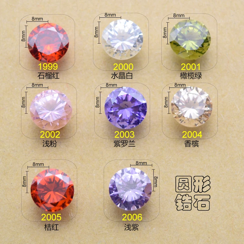100KS/Veľa Nových nail art zirkón materiál Vzácny Drahokam Výrobca Cubic Zirconia Farba Karta 1999-2006,8 MM Charms Crystal