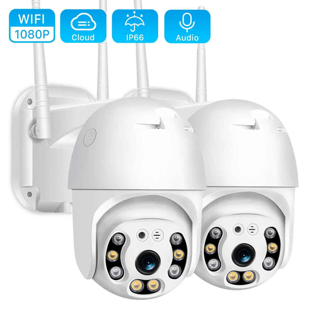 1080P Cloud Wifi IP Kamera, Vonkajšie H. 265 2MP ONVIF PTZ Speed Dome Kamera Bezdrôtové Kamery obojsmerné Audio CCTV Home Security