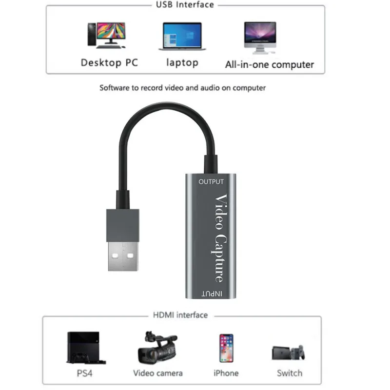 1080P Full HD USB 2.0, HDMI Video Capture Karty Grabber, Záznamník Box Pre Hru DVD Kamery Nahrávanie Live Streaming