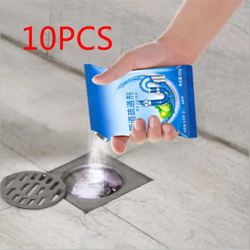 10PCS Domácnosti mozgov cleaner dezodorant, kuchyňa, wc, vaňa kanalizácie, čistenie prášok Rúry bagrovanie nástroj na Zabránenie upchatia