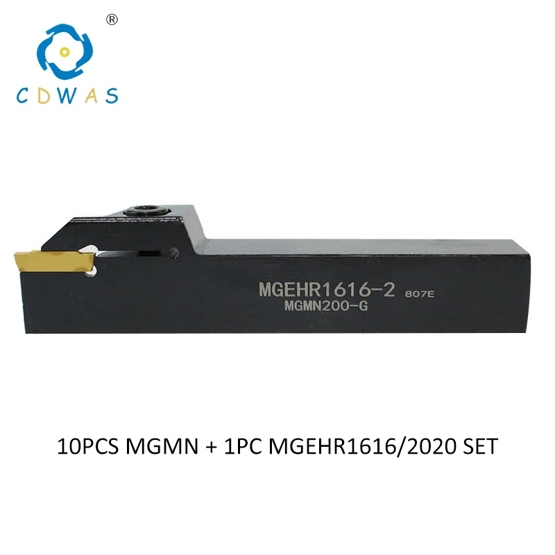 10PCS MGMN 1,5 MM-4 MM kvalitné Vložky + 1PC MGEHR2020 MGEHR1616 Externé nástroje na Zapichovanie Držiaka Nástroja Lúčenie Doska Sústruh súprava Náradia