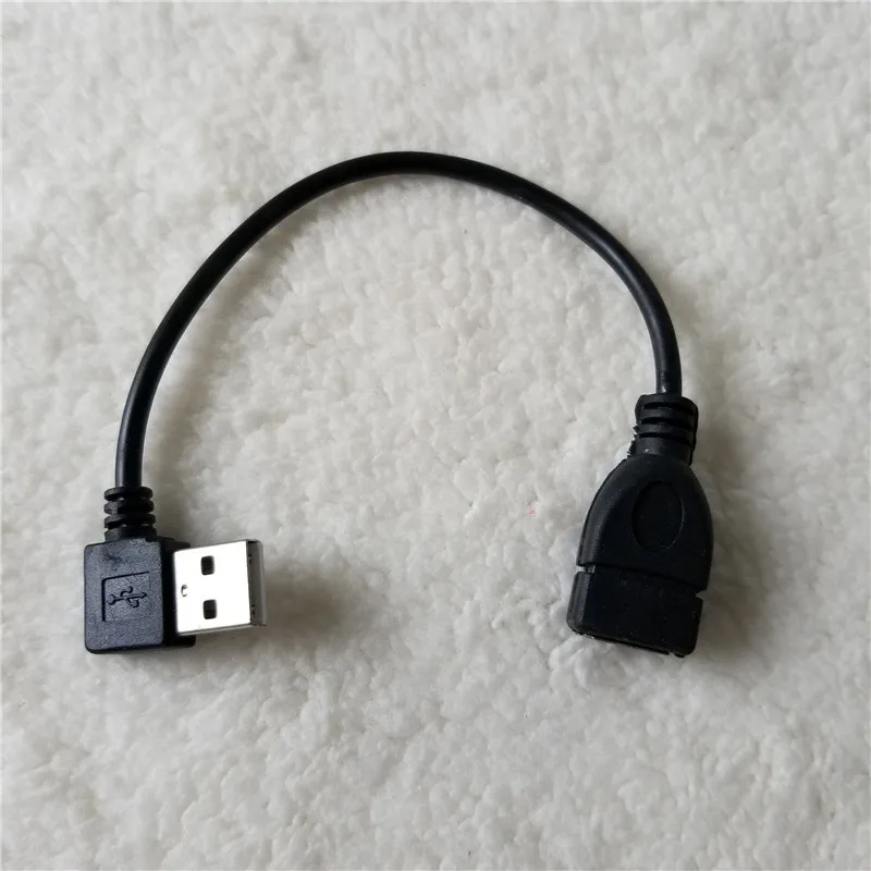 10pcs/veľa 90 Stupňov Doľava Šikmého USB 2.0 Dátový Kábel Mužov a Žien Rozšírenie Drôtu 10 cm 25 cm 40 cm