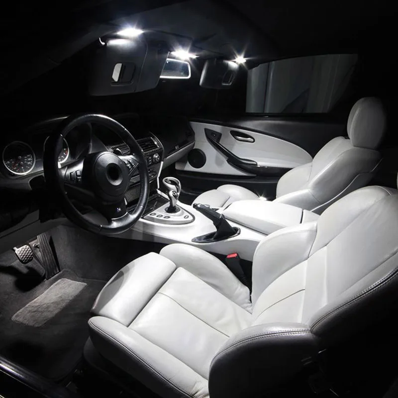 11pcs Biele Auto Príslušenstvo Canbus LED Interiér Mapu Dome Strešné Svetlá Auta Pre Mazda 2 Rokov 2007-Zrkadlo na líčenie špz Lampa