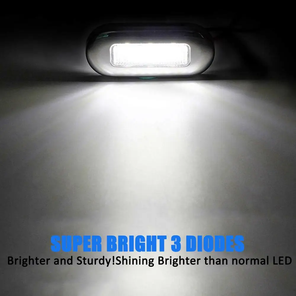 12V Lodné Žiarovky 3 LED, Bočné Obrysové Svetlo Indikátora 4Pcs zadné svetlo Pre Morské Yacht Trailer RV Táborníci