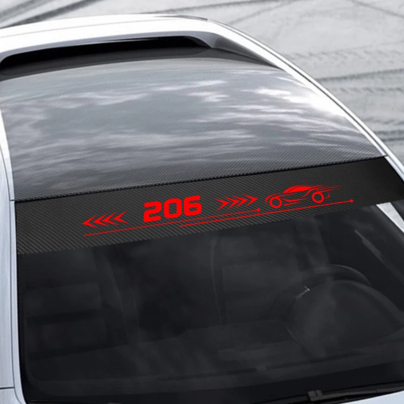 135cmX20cm Auto Predné Okná čelné Sklo Odtlačkový Nálepka Pre Peugeot 206 Auto Odtlačkový Športové Auto Styling