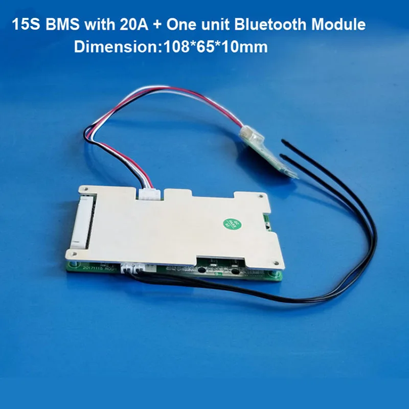 15S Li-ion Batéria Intelligent Smart BMS s funkciu Bluetooth a PC softvér UART PCB komunikácia s 20A 40A 60A prúd