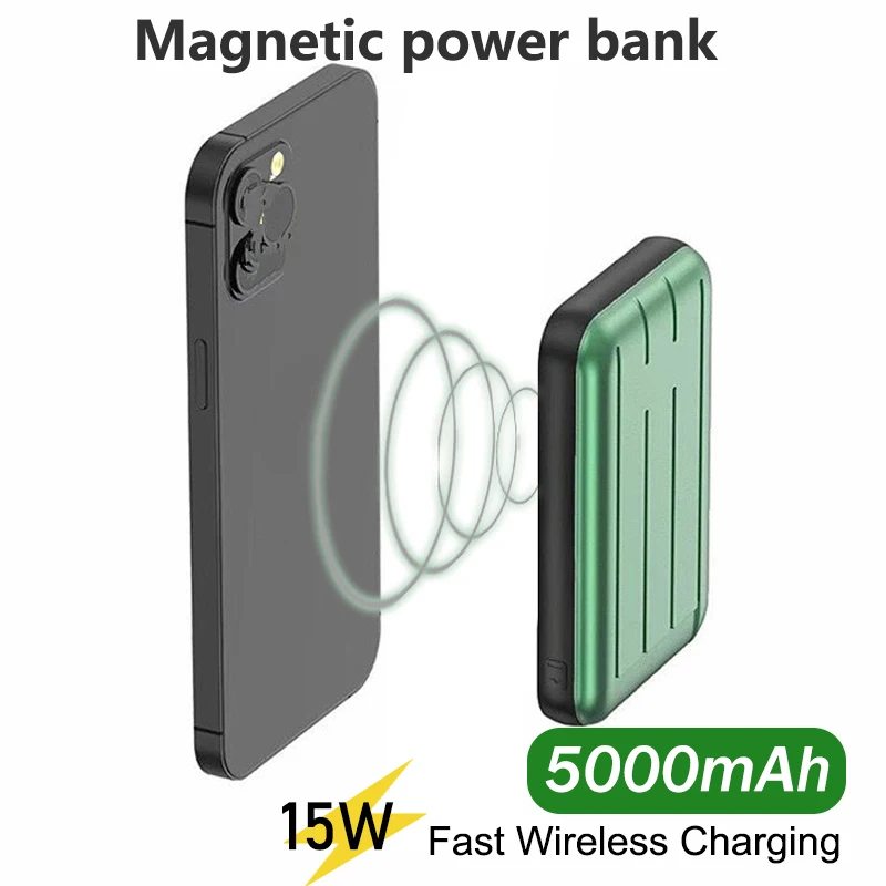 15W Mini Ultra-tenké Prenosné Bezdrôtové Nabíjanie Magnetická Nabíjačka Power Banky Pre iphone 12 12pro Max 12 Magsafe Rýchle Nabíjanie