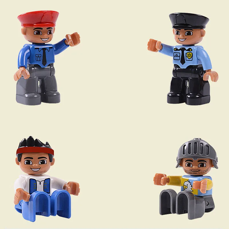 18/set veľké granule člena rodiny hasič polícia väzeň stavebnicových častí hračky kompatibilné duploinglys