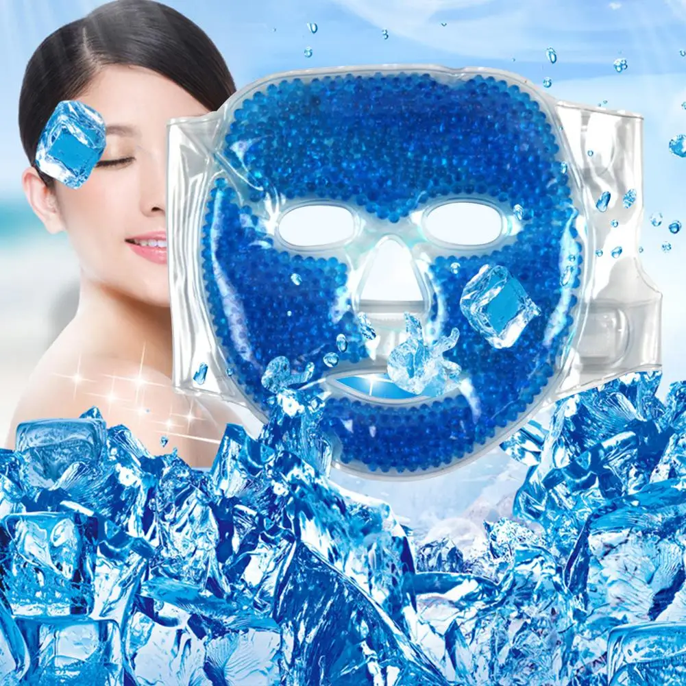 1Pcs Studený Gél na Tvár Masku Ice Komprimovať Modrá Plnú Tvár Chladiaca Maska Únava Úľavu Relax Pad S Studené Pack Faicial Starostlivosť