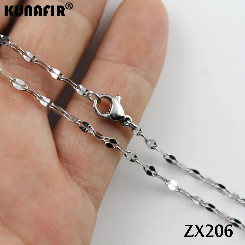 2.4 mm Pery reťaz z nerezovej ocele náhrdelník módne šperky retiazky 10pcs-100ks ZX206