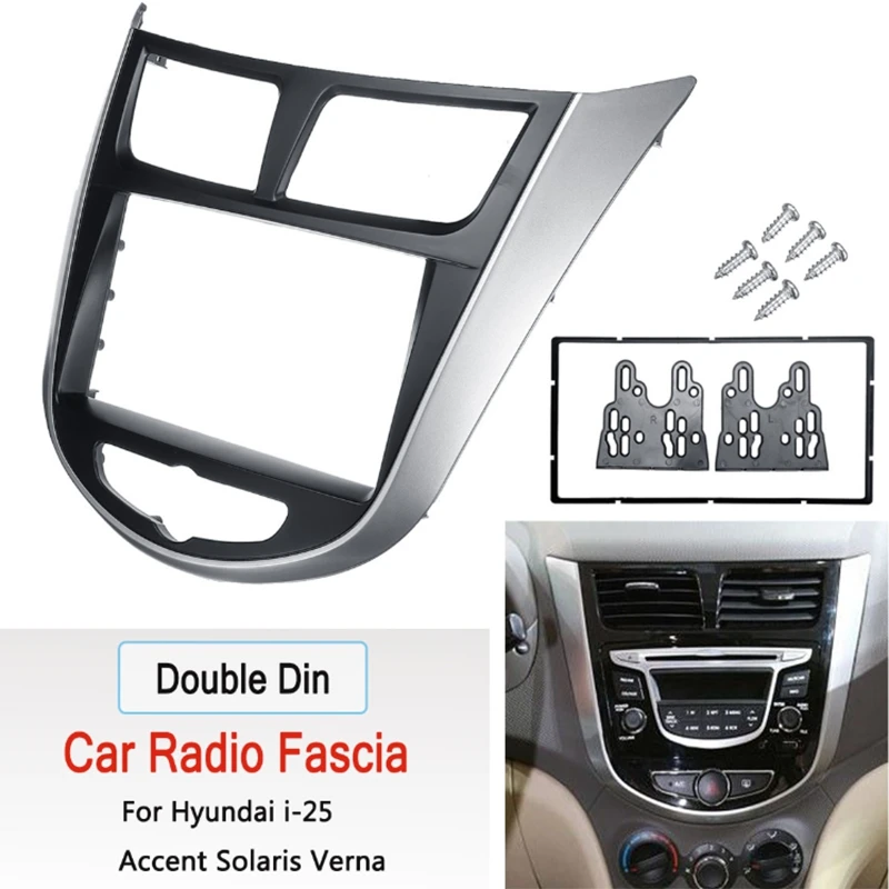 2 Dins Auto Centrum Stereo Audio Rádio DVD, GPS Doska Panel Rám Fascias Náhrada za Hyundai I-25, Prízvuk Solaris Verna