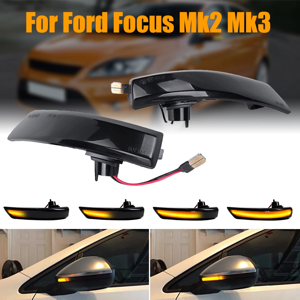 2 KS Dynamické Zase Signálne Svetlo LED, Bočné Krídlo Blinker Svetlo na Ford Focus 2 3 Mk2 Mk3 Spätné Zrkadlo Indikátor