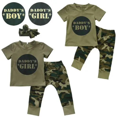 2 ks Novorodenca Batoľa Army Zelená Dieťa, Chlapec, Dievča Písmeno T-shirt Topy, Nohavice, Oblečenie Nastaviť Oblečenie 0-24M Dieťa Chlapec Oblečenie-10