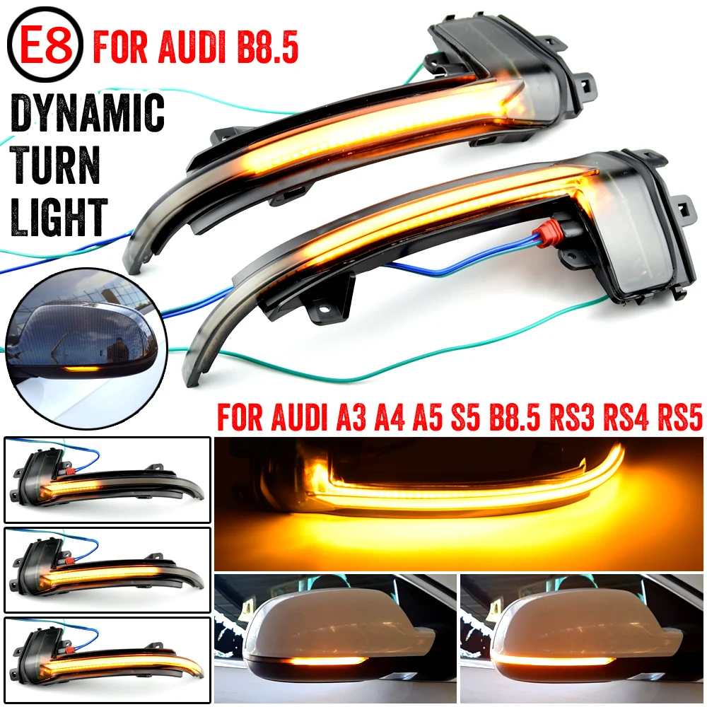 2 kusy LED Bočné Zrkadlo Indikátor Blinker Svetlo Dynamické Zase Signálu pre Audi A4 A5 B8.5 RS5 RS3 A3 8P 2013 2016