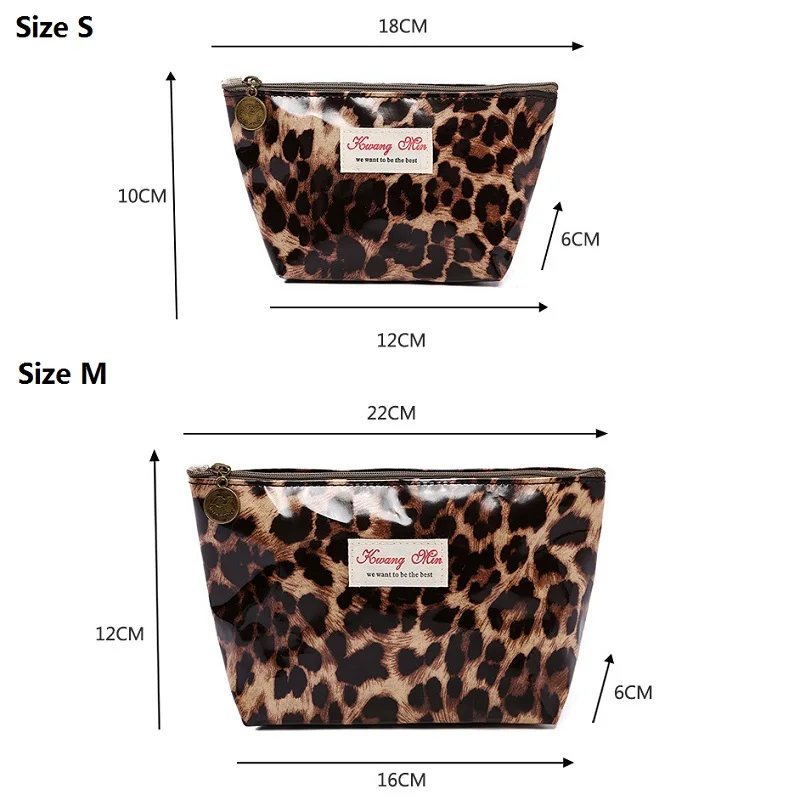 2019 Bavlna Ženy Toaletná Kozmetická Taška Leopardí Vzor tvoria Umývanie Organizátor Položky odkladacie Puzdro Travel Kabelka dropshipping