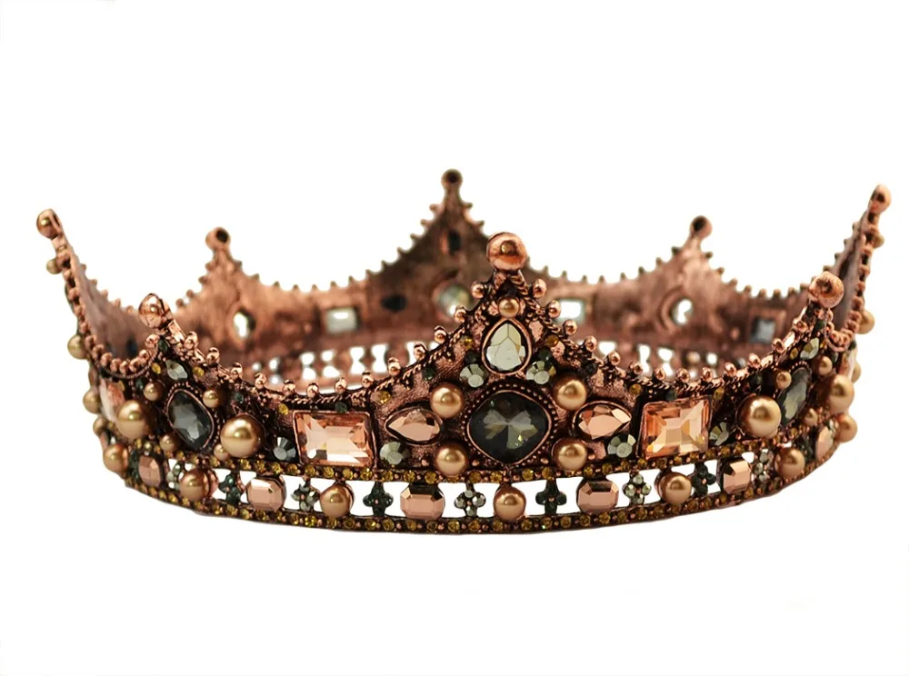 2019 Nový Súd Retro Barokové Svadobný Tiara Nevesta Kráľovná Kráľ Koruny Svadobné Vlasy, Šperky, Doplnky Ženy Sprievod Prom Headpiece