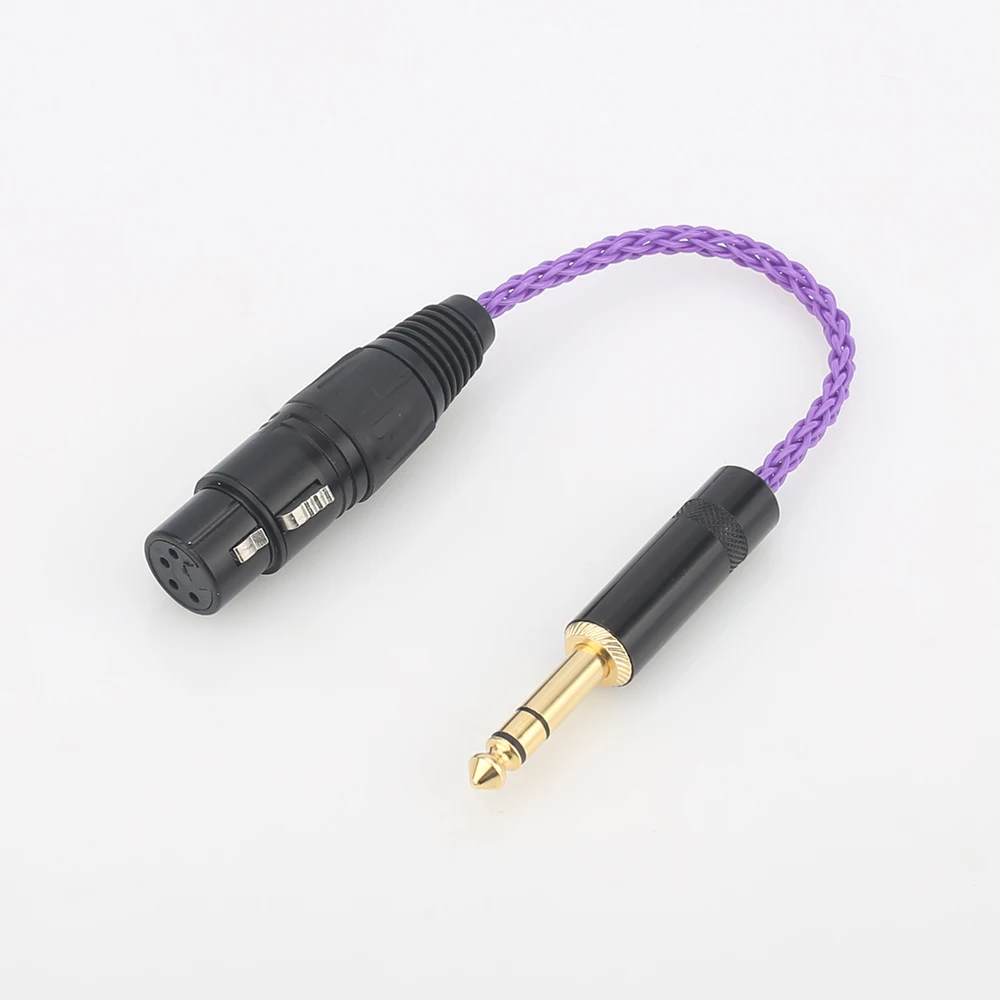 2020 Audiocrast HIFI 6.35 mm 1/4 Male na 4-Pin XLR Vyvážené TRS Konektor Audio Kábel Adaptéra 6.35 mm Strieborné Pozlátené XLR