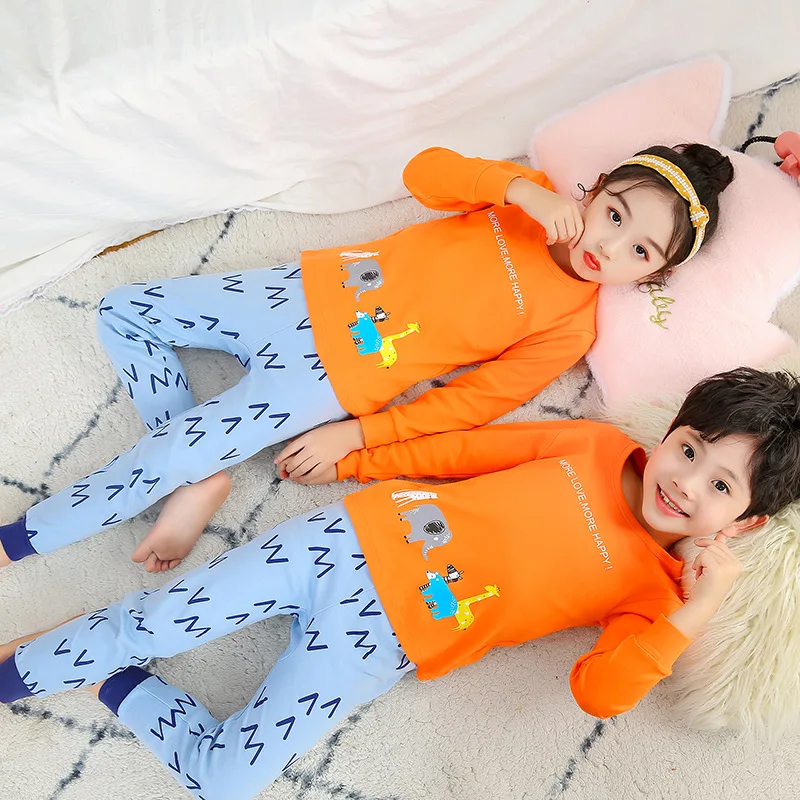 2020 Deti Chlapec Dievčatá Oblečenie, Pyžamo Set Bavlna Deti Sleepwear 2 Kusy Cartoon Topy+Nohavice Batoľa Oblečenie, Pyžamá Deti