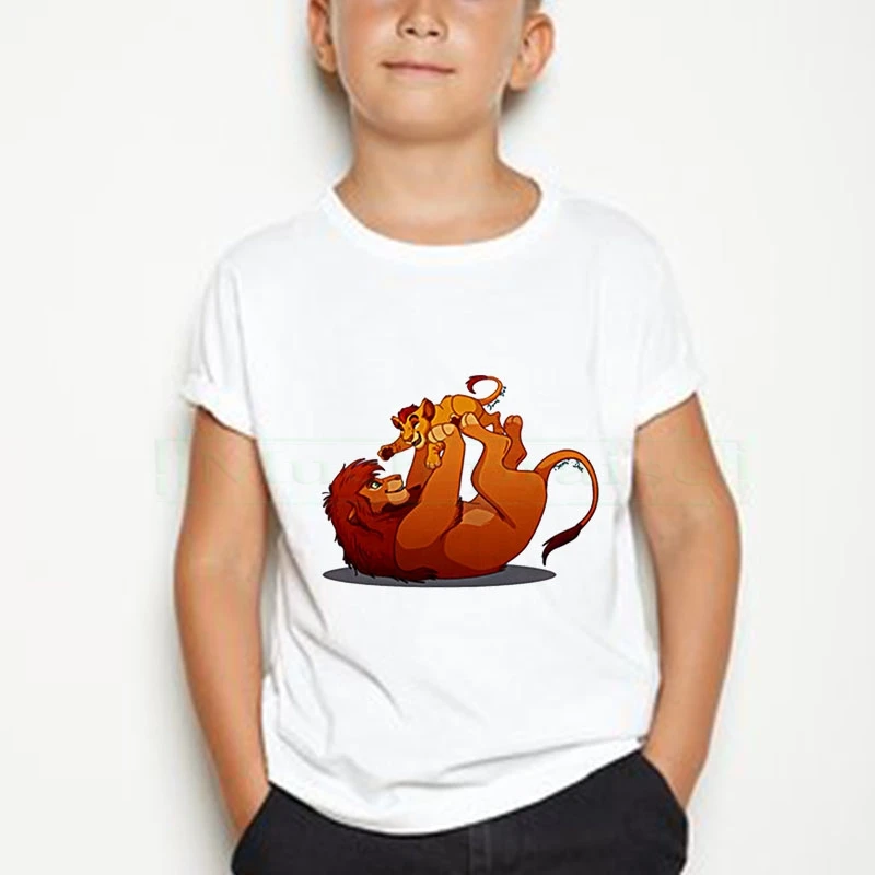 2020 Deti Roztomilý Simba Cartoon Lion King Tlačiť T-shirt Dievčatá/Chlapci Legrační Zviera Detské Oblečenie Deti Letné Tričko Streetwear